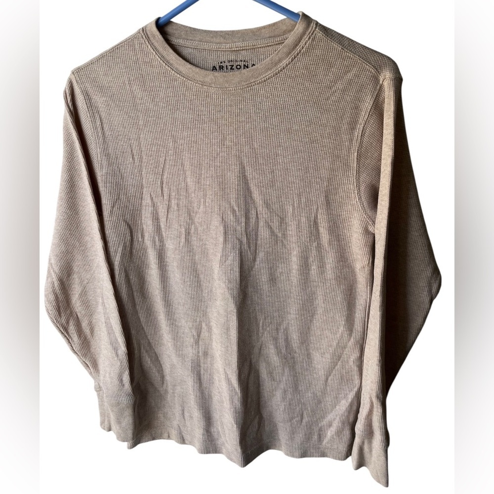 Arizona Jean Company Beige Ribbed Long Sleeve Sweater Shirt Large